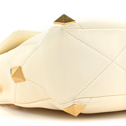 Valentino Garavani Nappa Large Roman Stud Shoulder Bag Ivory 8 of 12