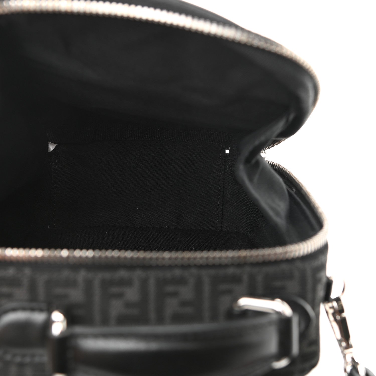 Fendi Recycled Fabric Jacquard Vitello Astro Micro FF Mini Trolley Bag Asfalto Black 5 of 10