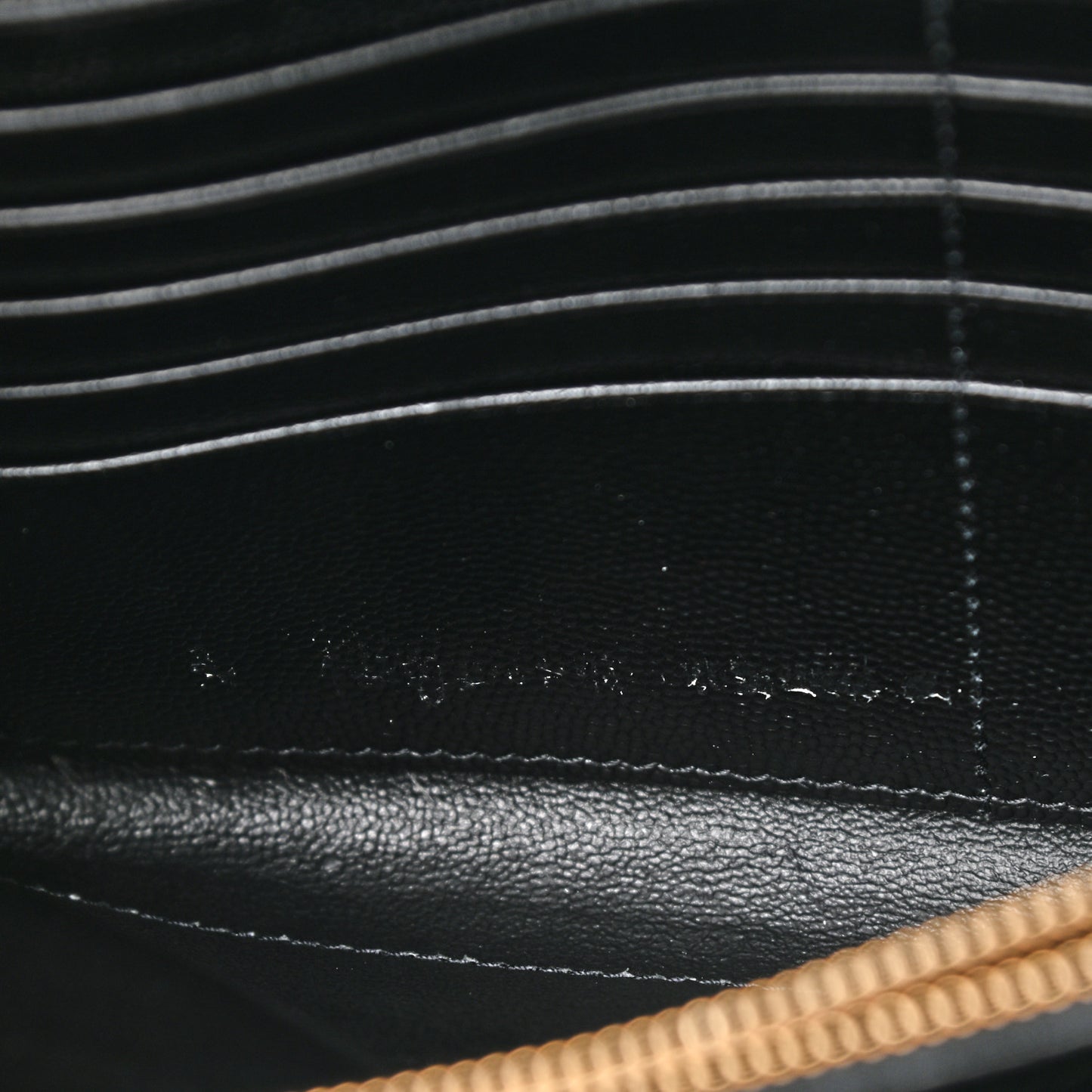 Grain De Poudre Matelasse Chevron Monogram Chain Wallet Black