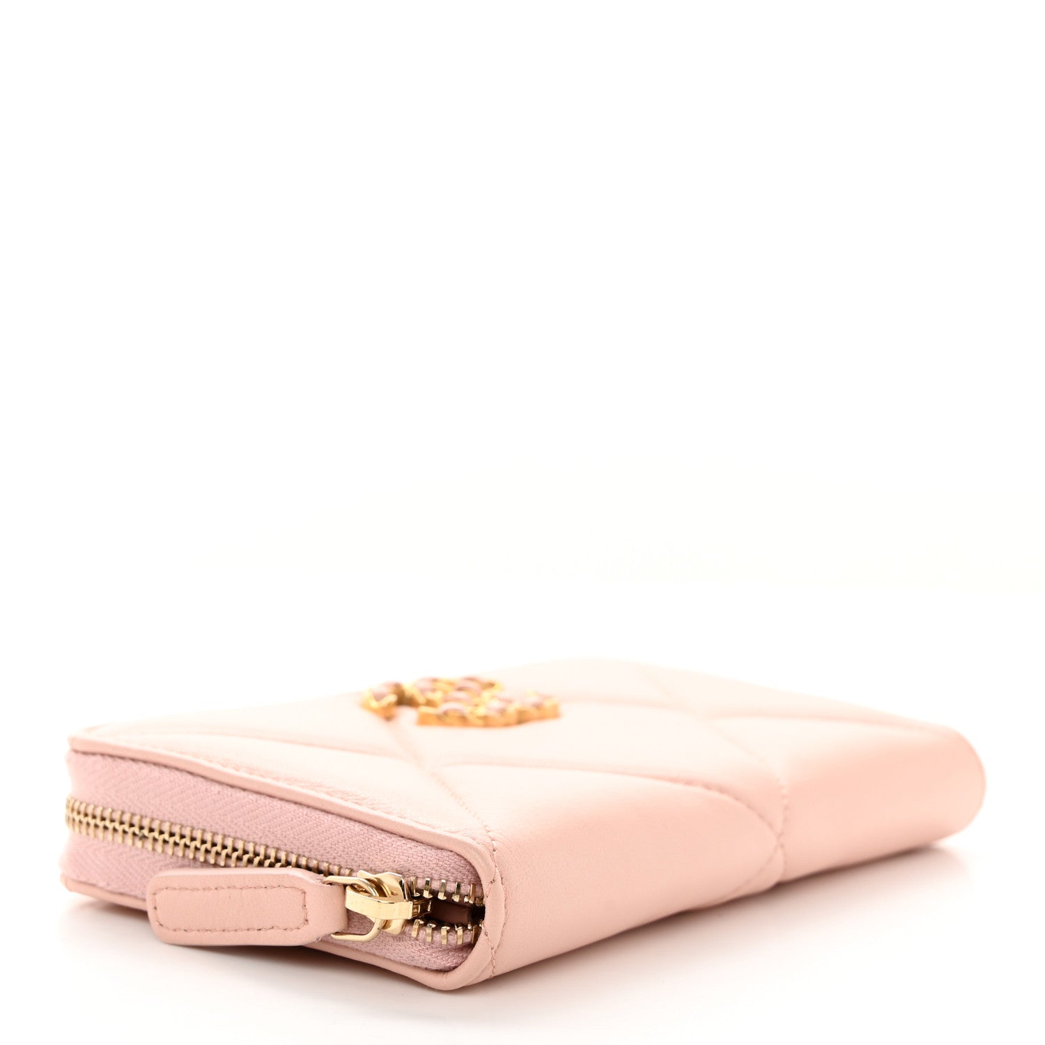 Chanel Lambskin Quilted Chanel 19 Zipped Wallet Light Pink 4 of 10