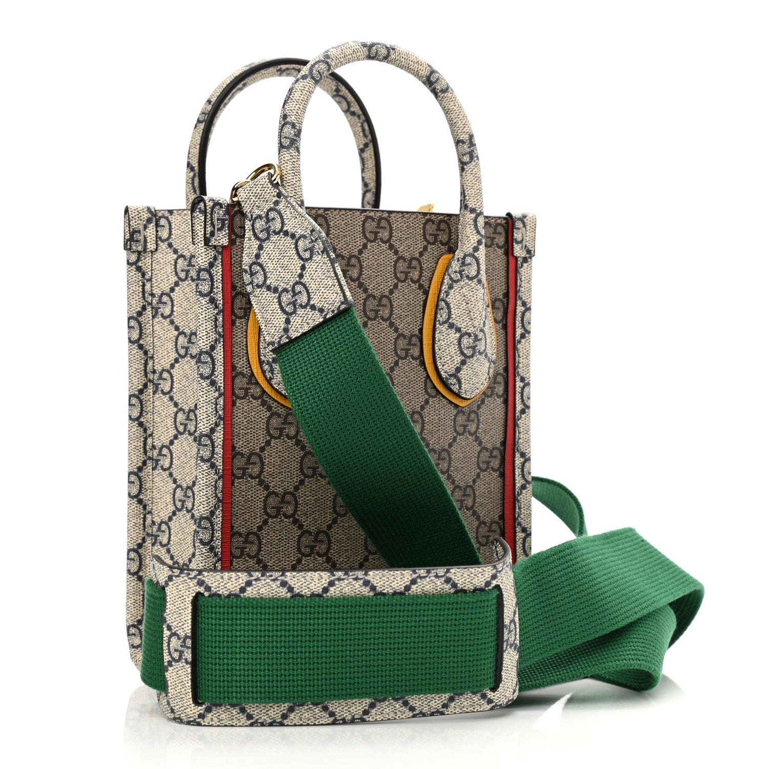 Gucci GG Supreme Monogram Exquisite Mini Vertical Tote Beige Ebony Blue Crop Live Red 3 of 9
