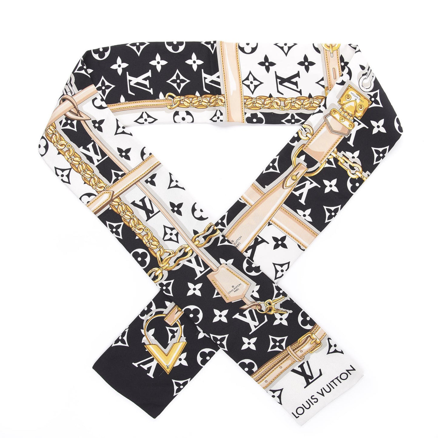 Silk Monogram Confidential Bandeau Black