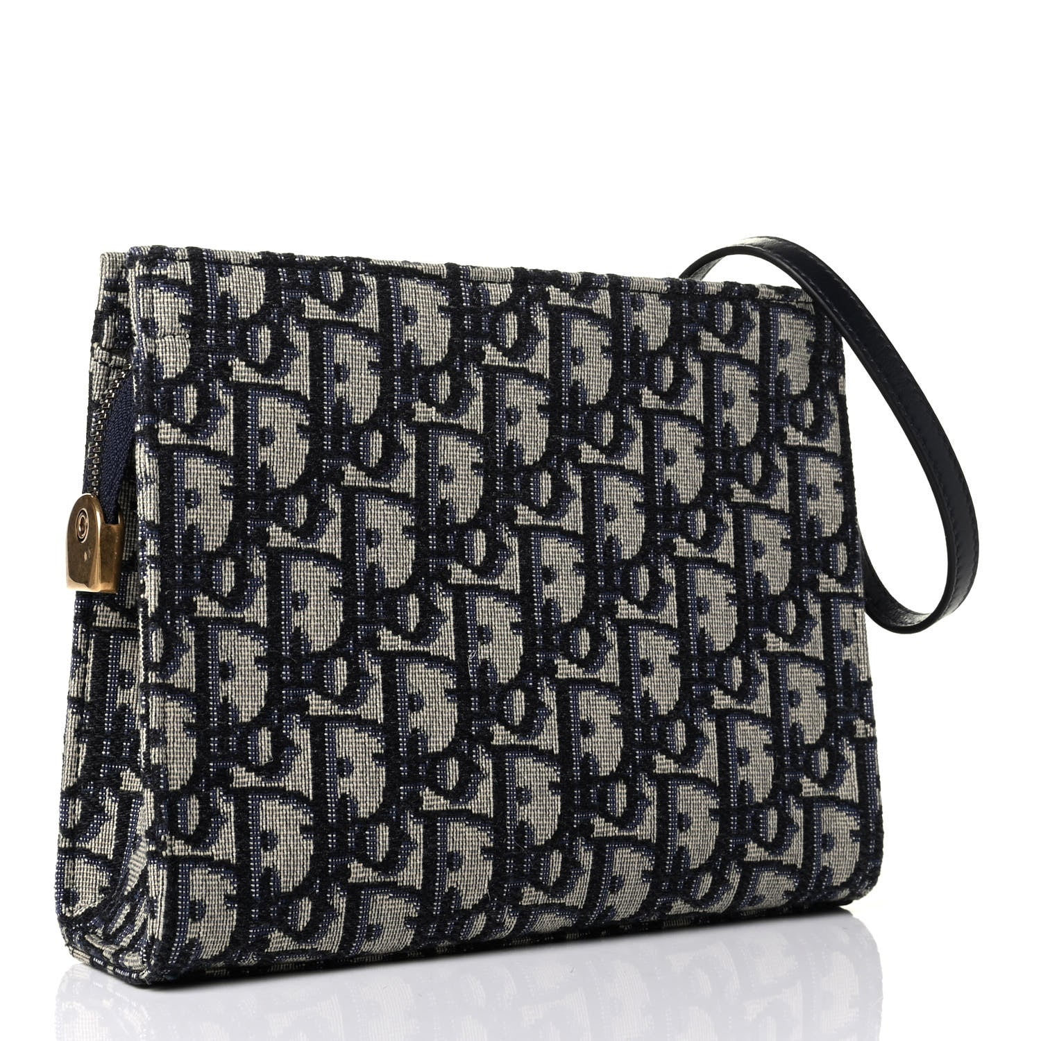 Christian Dior Oblique Zipped Pouch Clutch Blue 2 of 6
