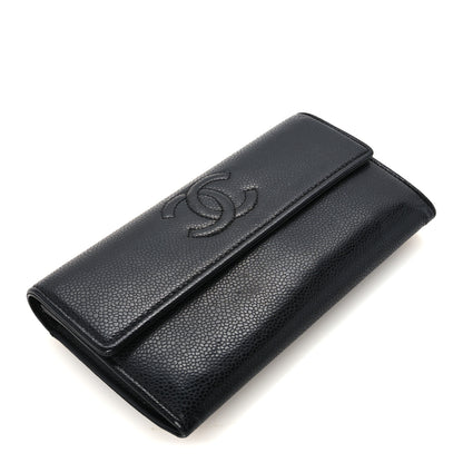 Chanel Caviar Timeless CC Large Gusset Flap Wallet Black 4 of 9