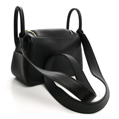 Hermes Taurillon Clemence Mini Lindy 20 Black 3 of 10