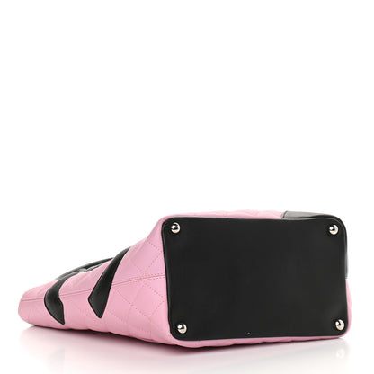 Chanel Calfskin Quilted Medium Cambon Tote Pink Black 4 of 9