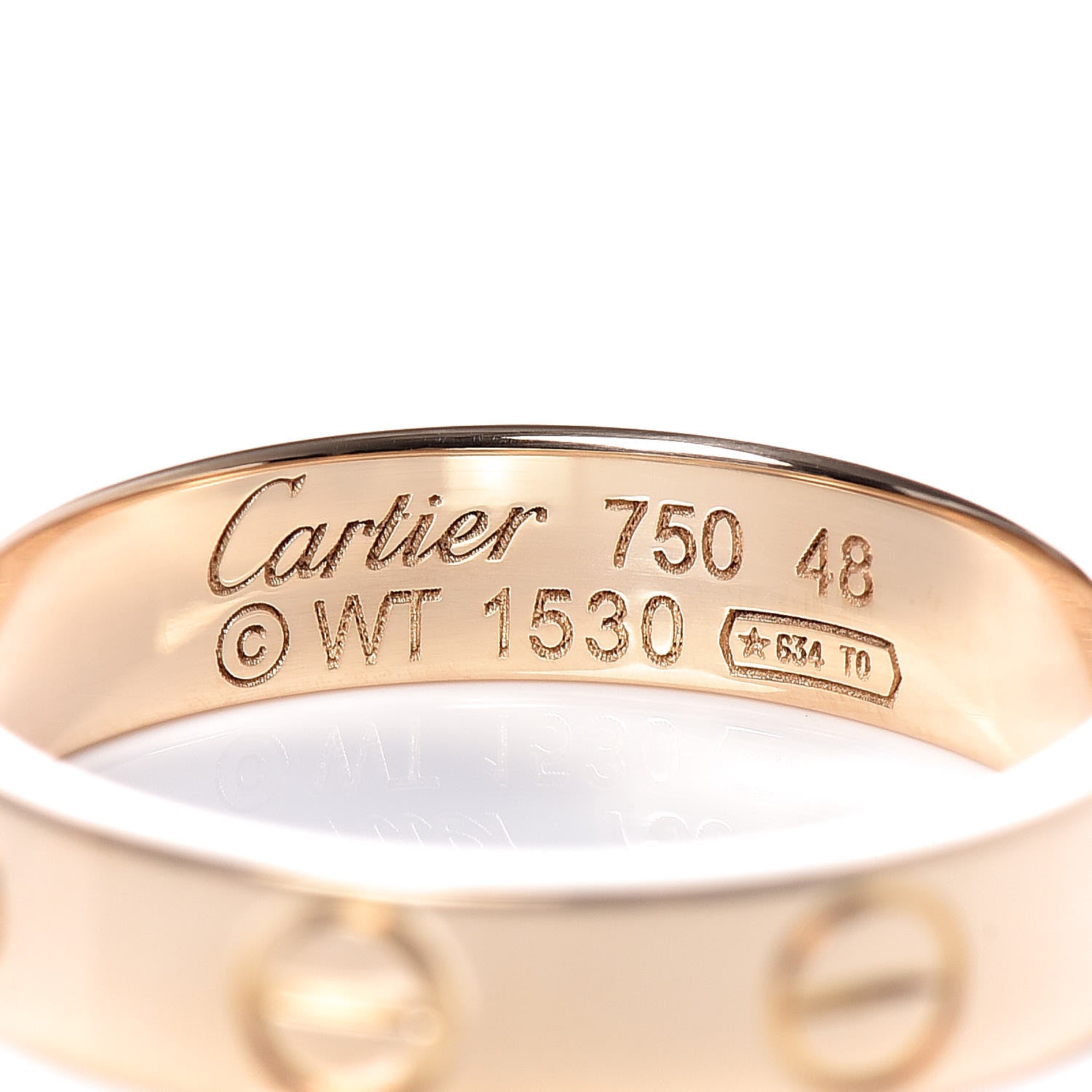 Cartier 18K Yellow Gold 3.5mm LOVE Wedding Band Ring 48 4.5 4 of 4