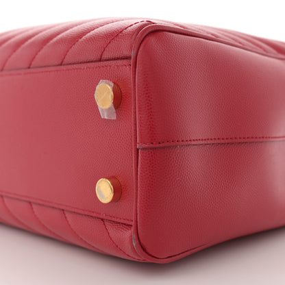 Saint Laurent Grain De Poudre Matelasse Chevron Monogram Shopping Bag Red 10 of 12