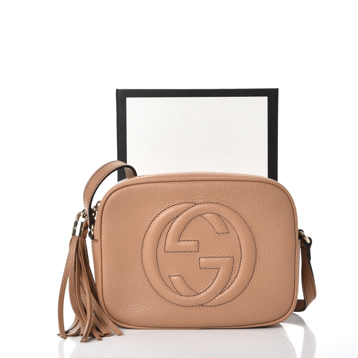 Pebbled Calfskin Small Soho Disco Bag Camelia