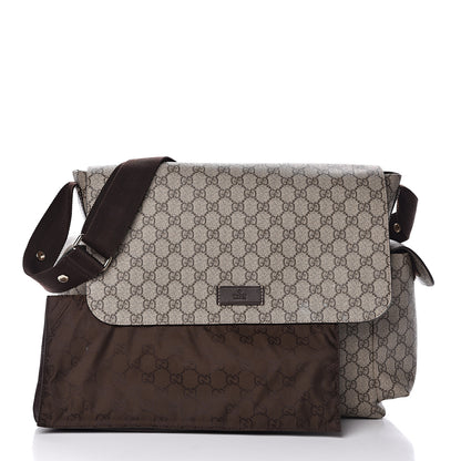 Gucci GG Plus Monogram Messenger Diaper Bag Dark Brown 3 of 12