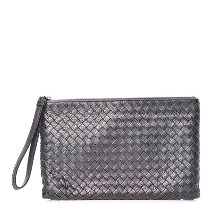 Bottega Veneta Vitello Intrecciato Pouch Argento Ossidato 1 of 11