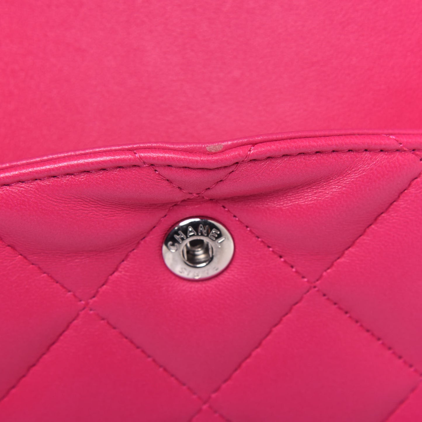 Lambskin Quilted Jumbo Double Flap Dark Pink