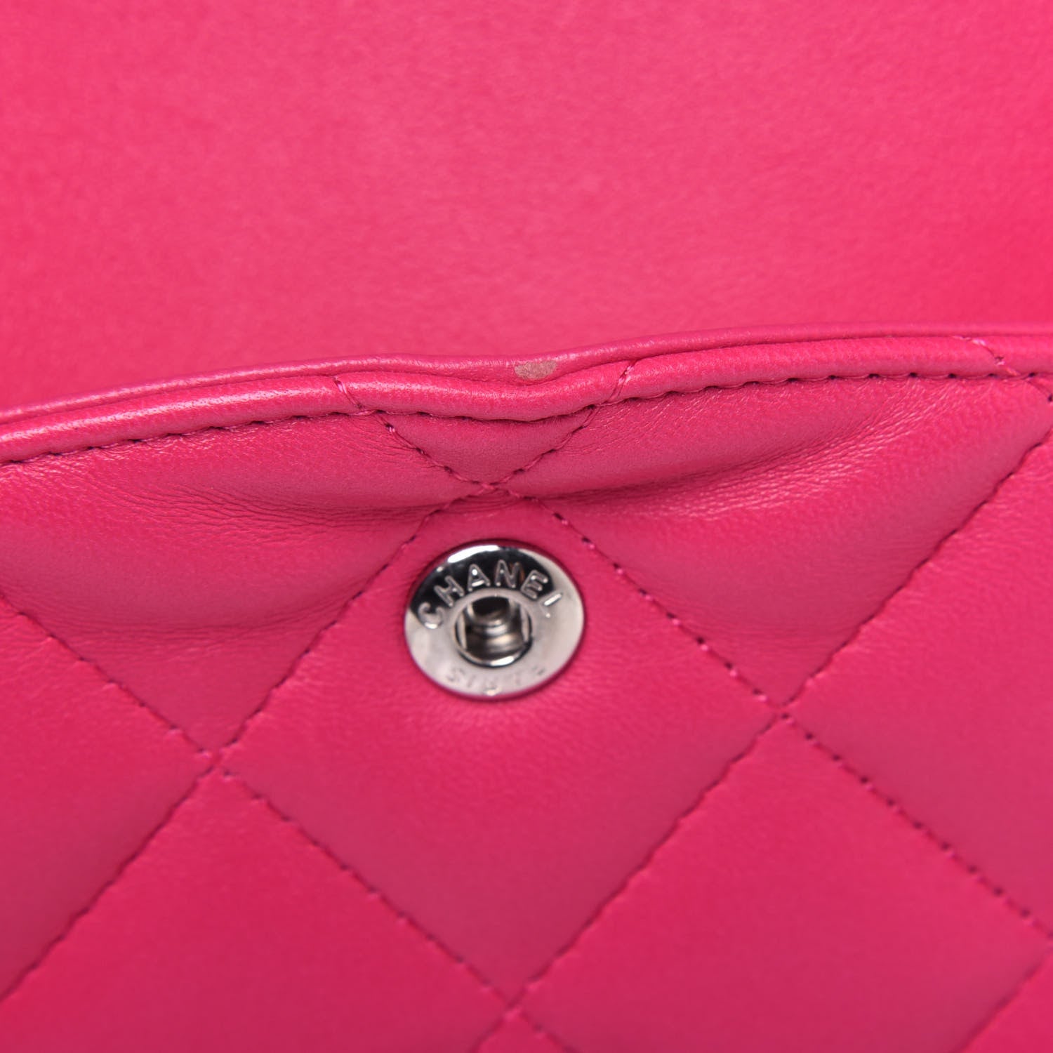 Chanel Lambskin Quilted Jumbo Double Flap Dark Pink 10 of 14