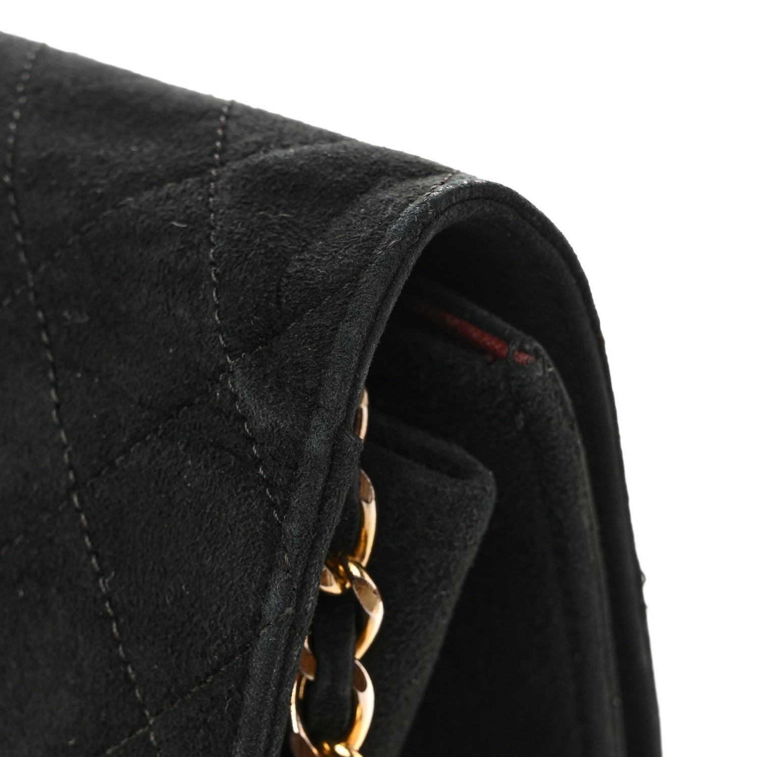 Chanel Suede Quilted Medium Single Flap Black 14 of 14