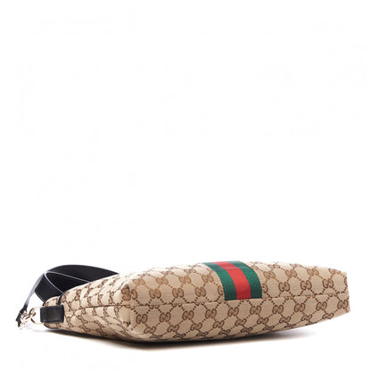 Gucci GG Monogram Web Flat Messenger Bag Black 3 of 9