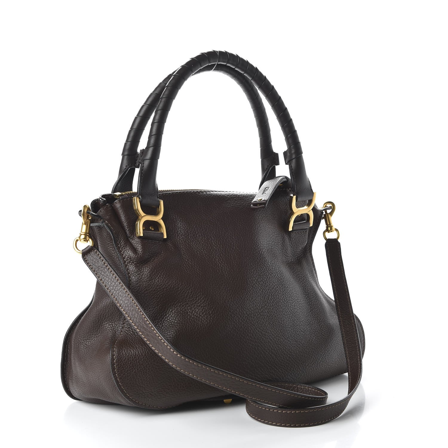 Chloe Calfskin Medium Marcie Satchel Coffee Shot 4 of 10