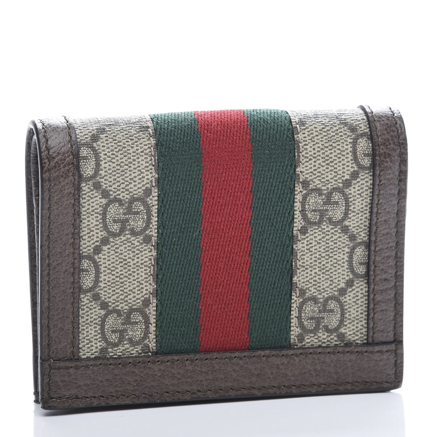 GG Supreme Monogram Web Ophidia Card Case Beige New Acero