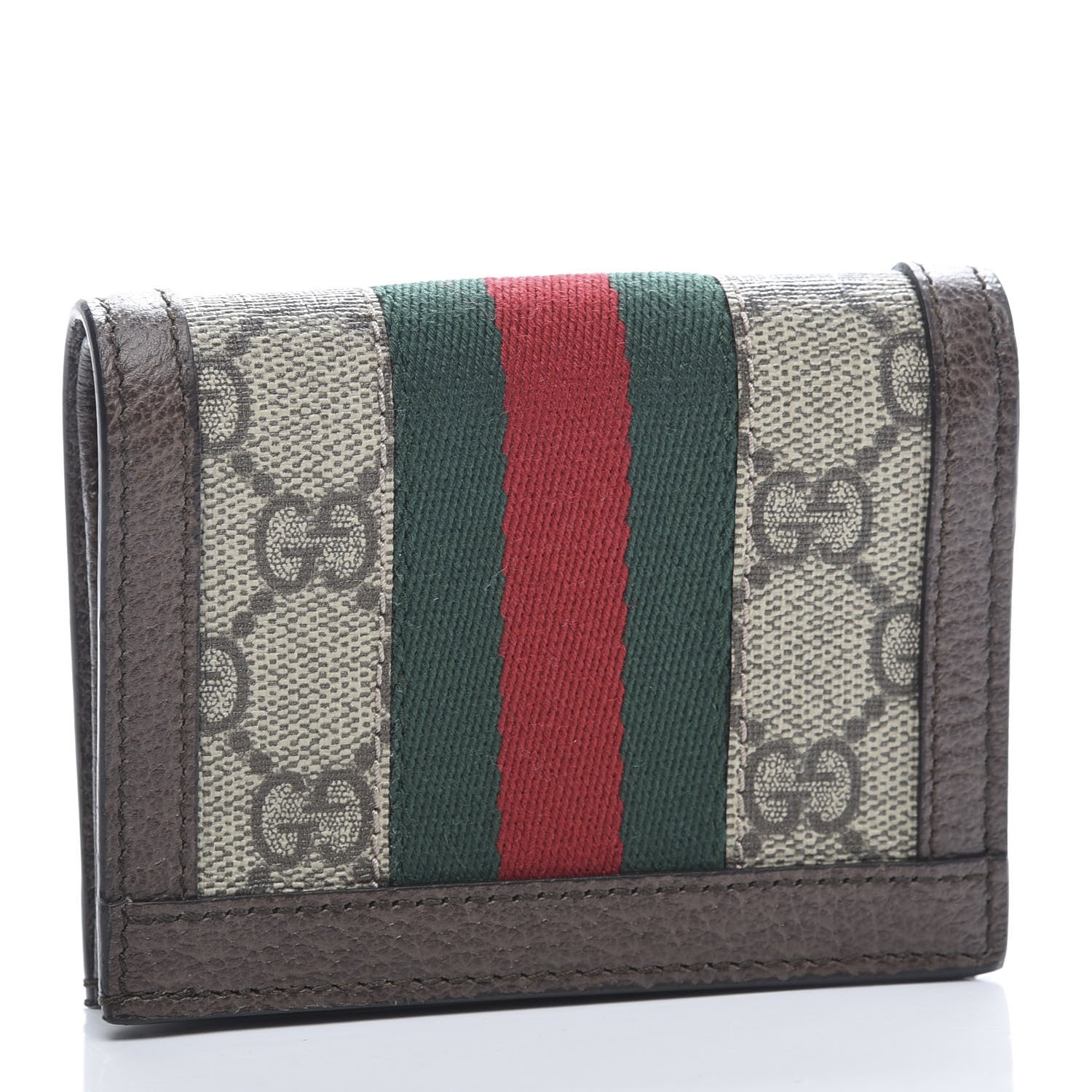 Gucci GG Supreme Monogram Web Ophidia Card Case Beige New Acero 3 of 8