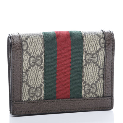 Gucci GG Supreme Monogram Web Ophidia Card Case Beige New Acero 3 of 8