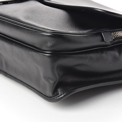 Prada Saffiano Messenger Satchel Black 8 of 9