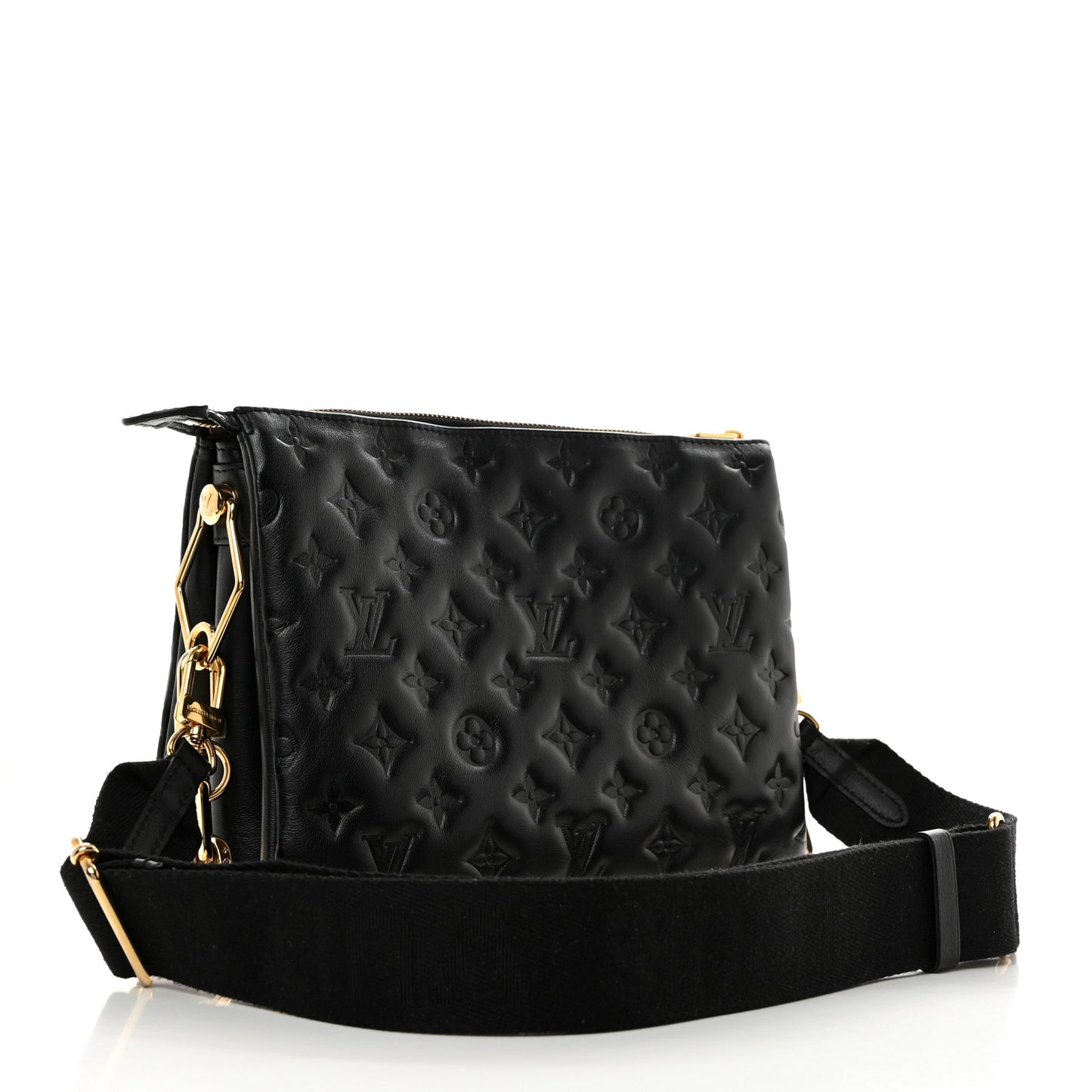 Lambskin Embossed Monogram Coussin PM Black