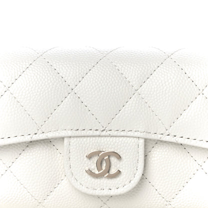 Chanel Caviar Quilted Flap Card Holder Wallet White 9 of 12