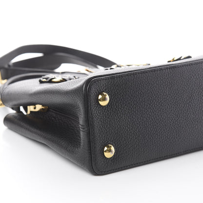 Louis Vuitton Taurillon Metallic Flowers Capucines PM Black 5 of 8