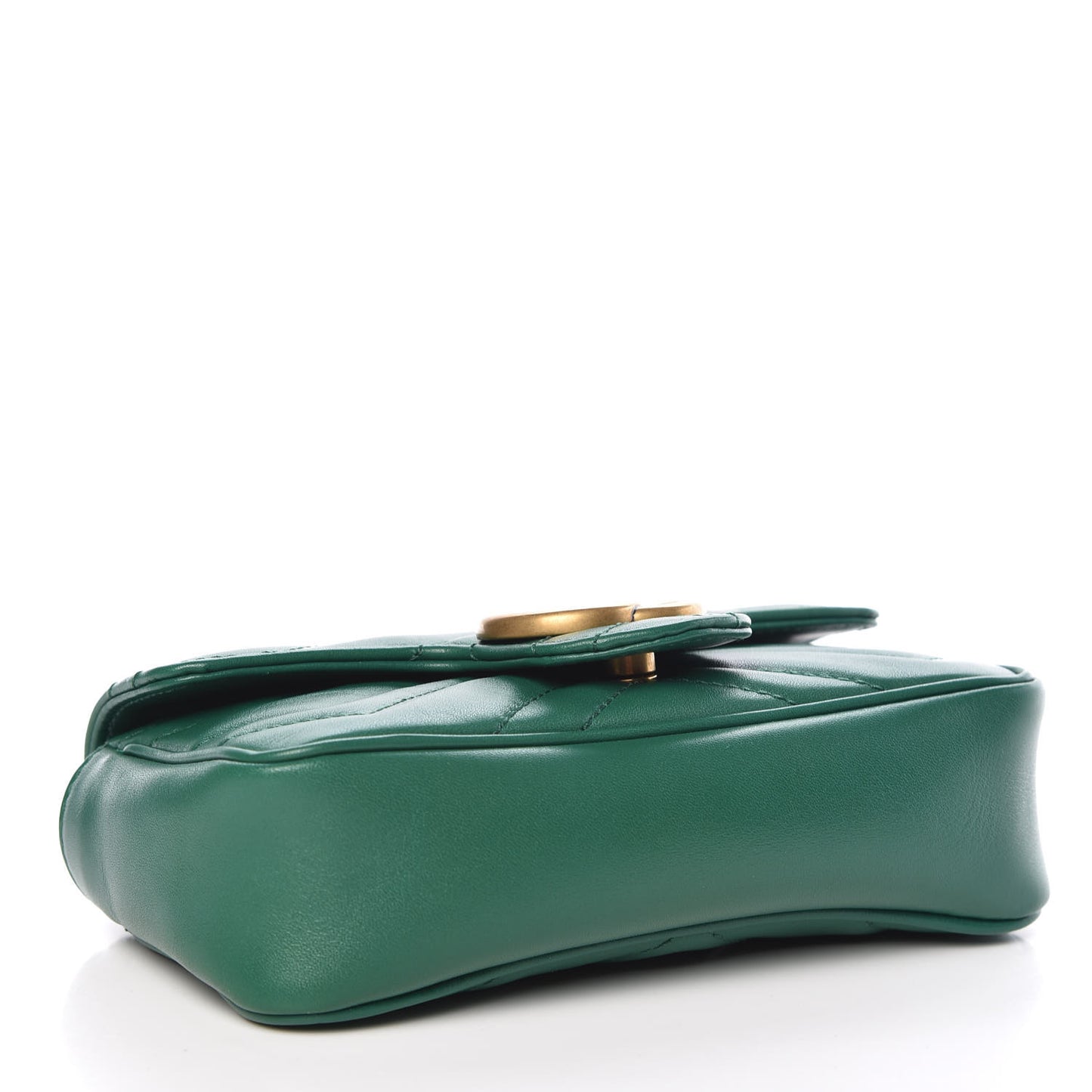 Calfskin Matelasse Super Mini GG Marmont Shoulder Bag Emerald Green