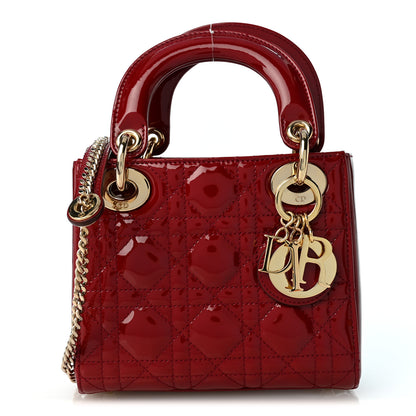 Christian Dior Patent Cannage Mini Lady Dior Red 1 of 10