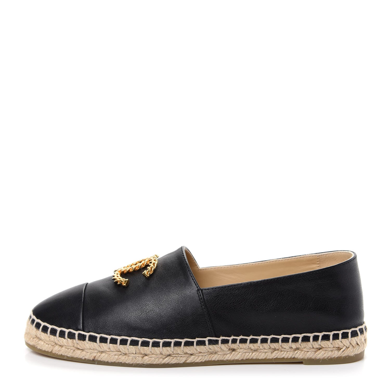 Chanel Calfskin Chain CC Espadrilles 38 Black 1 of 11