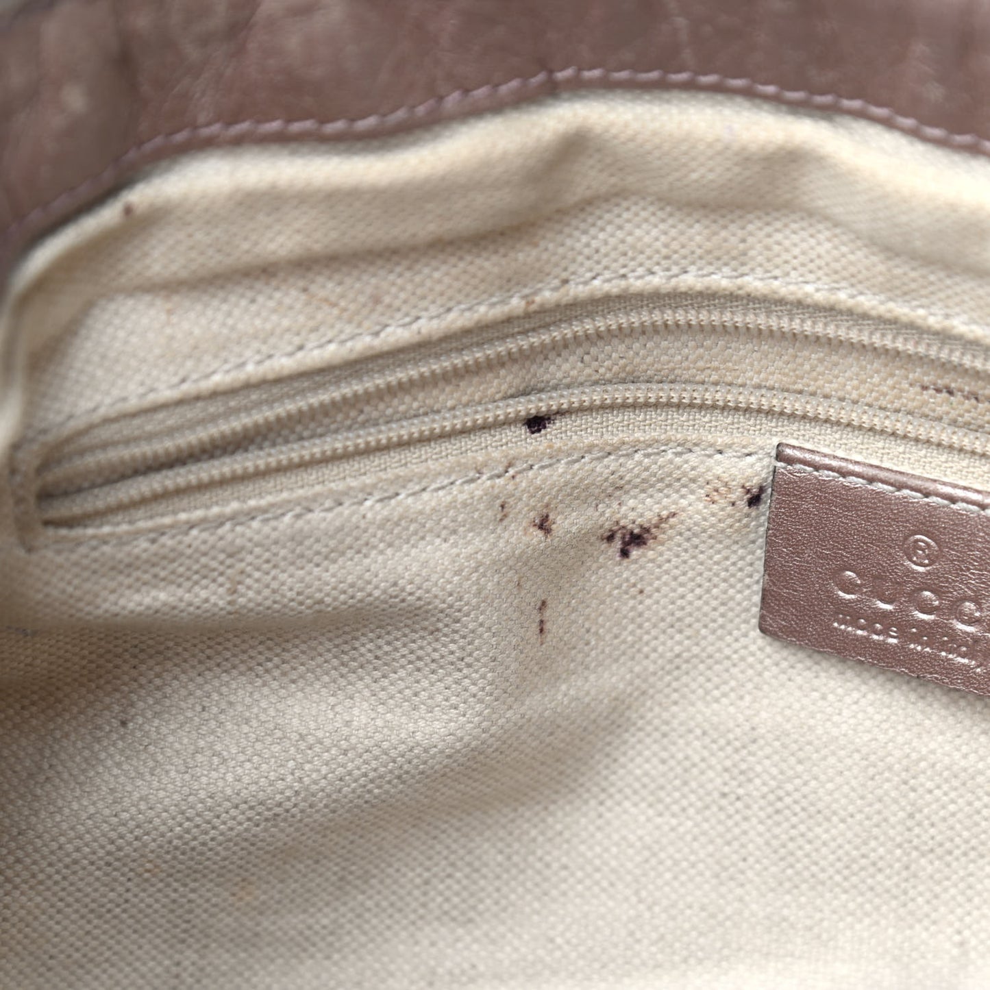 Metallic Microguccissima Medium Sukey Top Handle Bag Dark Cipria