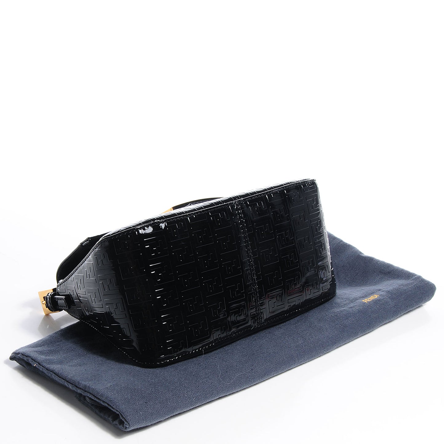 Patent FF Embossed Forever Mini Mama Baguette Black