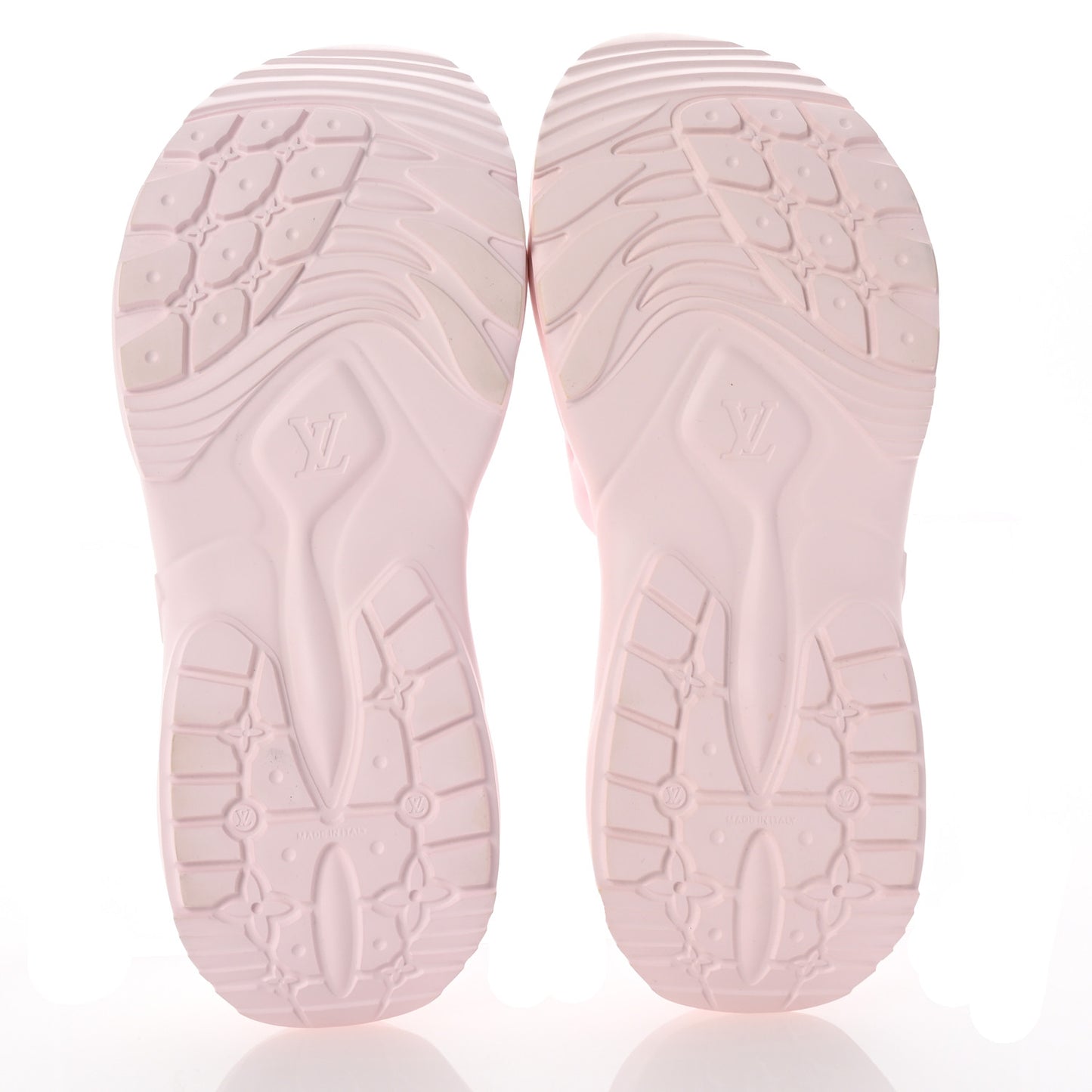 Rubber Monogram Embossed Pool 55 Flat Comfort Mule 39 Rose Clair