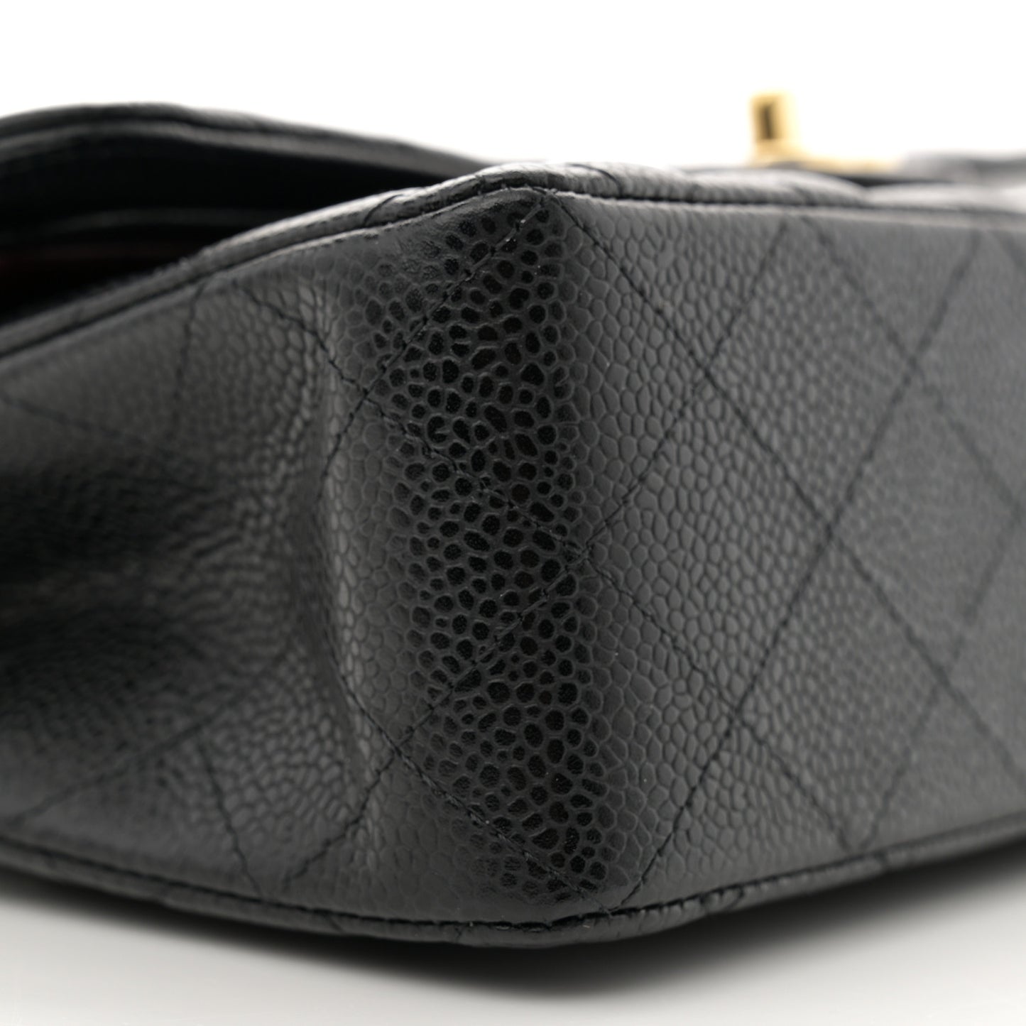 Caviar Quilted Small Double Flap Black