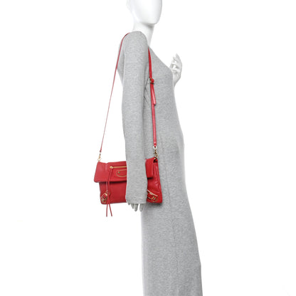 Balenciaga Chevre Gold Metallic Edge Hardware Envelope Clutch Rouge Grenade 3 of 11