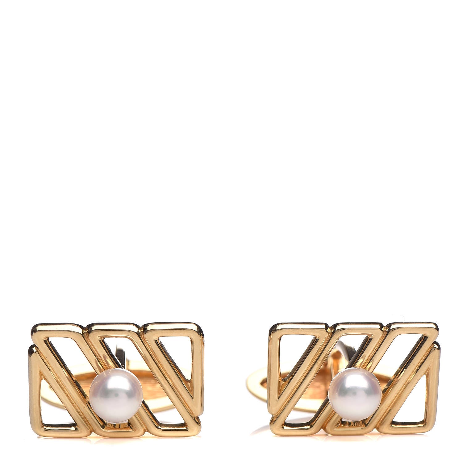 Mikimoto 18K Yellow Gold Akoya Pearl Cufflinks 1 of 4