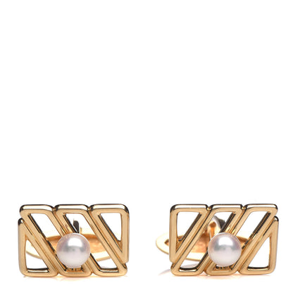 Mikimoto 18K Yellow Gold Akoya Pearl Cufflinks 1 of 4