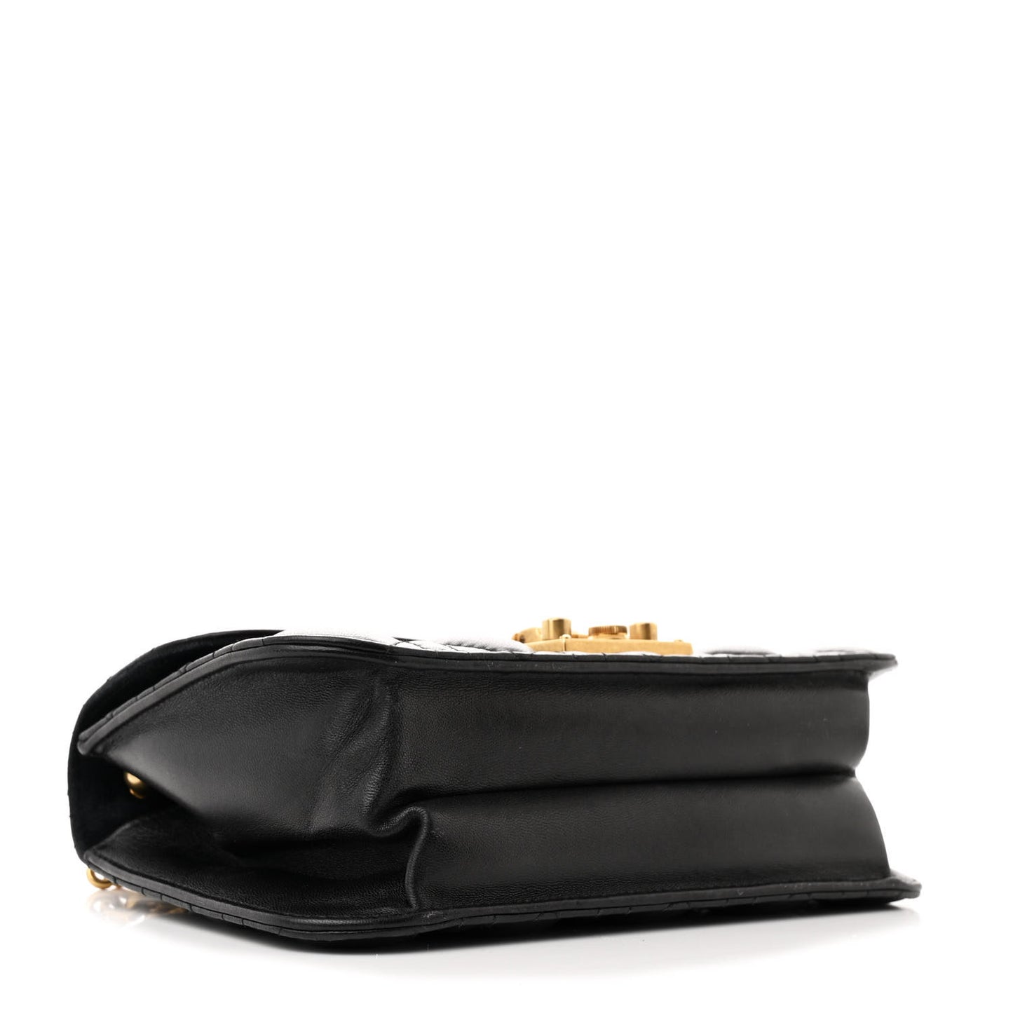 Lambskin Cannage Small Dioraddict Flap Bag Black