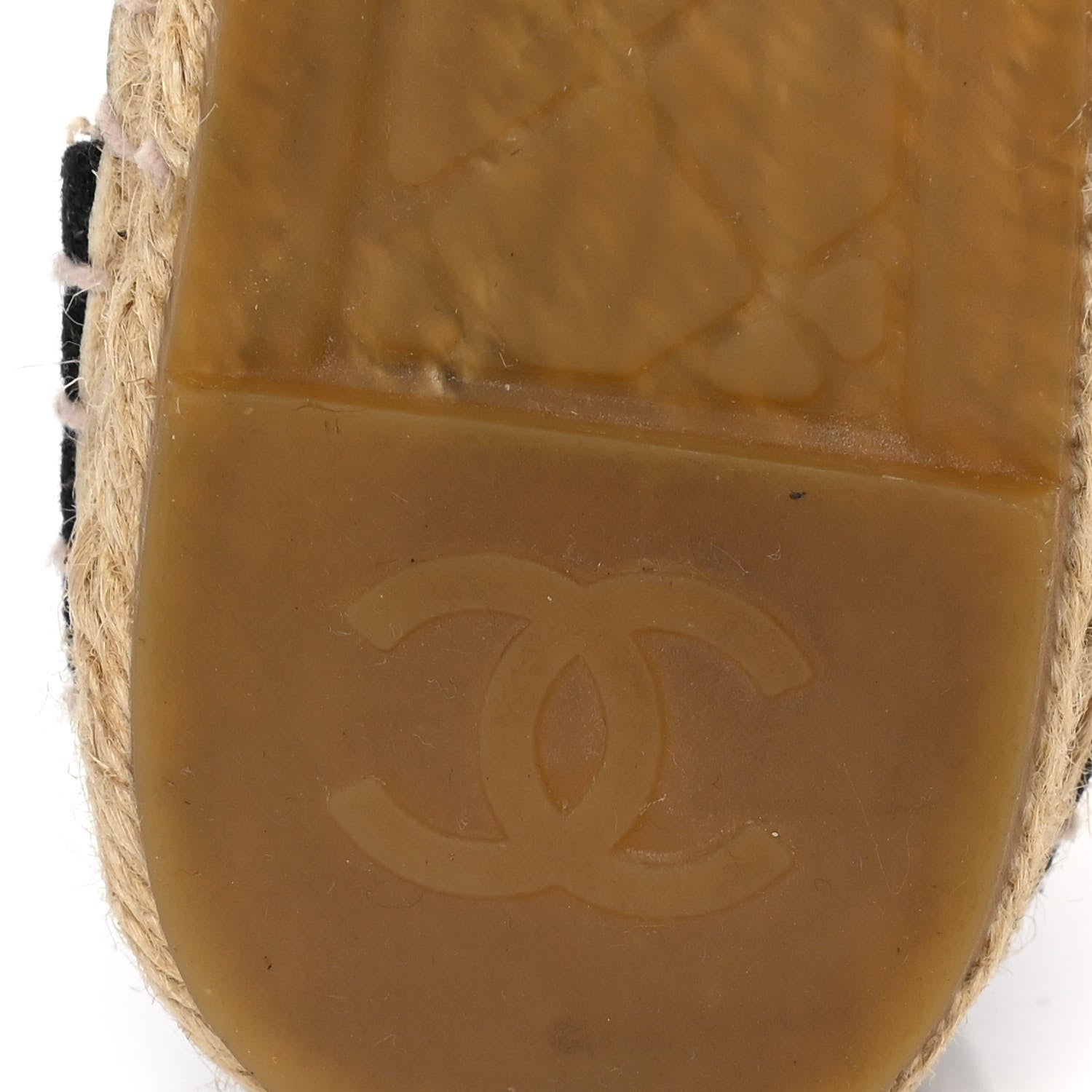 Chanel Lambskin Canvas Cap Toe Lace Up Espadrilles 37 Dark Beige Black 7 of 13