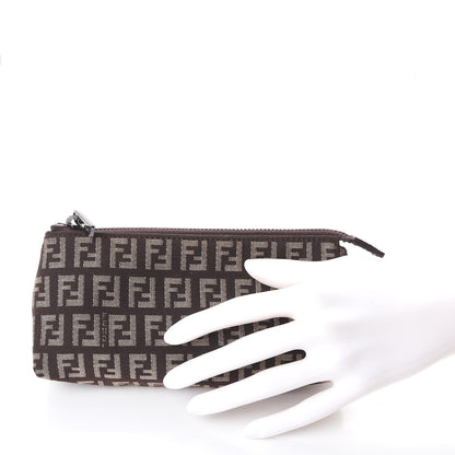 Fendi Zucchino Vitello Cosmetic Pouch Testa di Moro Beige 2 of 7