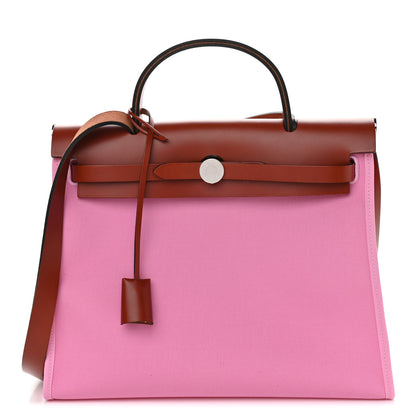 Hermes Toile Officier Vache Hunter Herbag Zip PM 31 5P Pink Cuivre 3 of 10