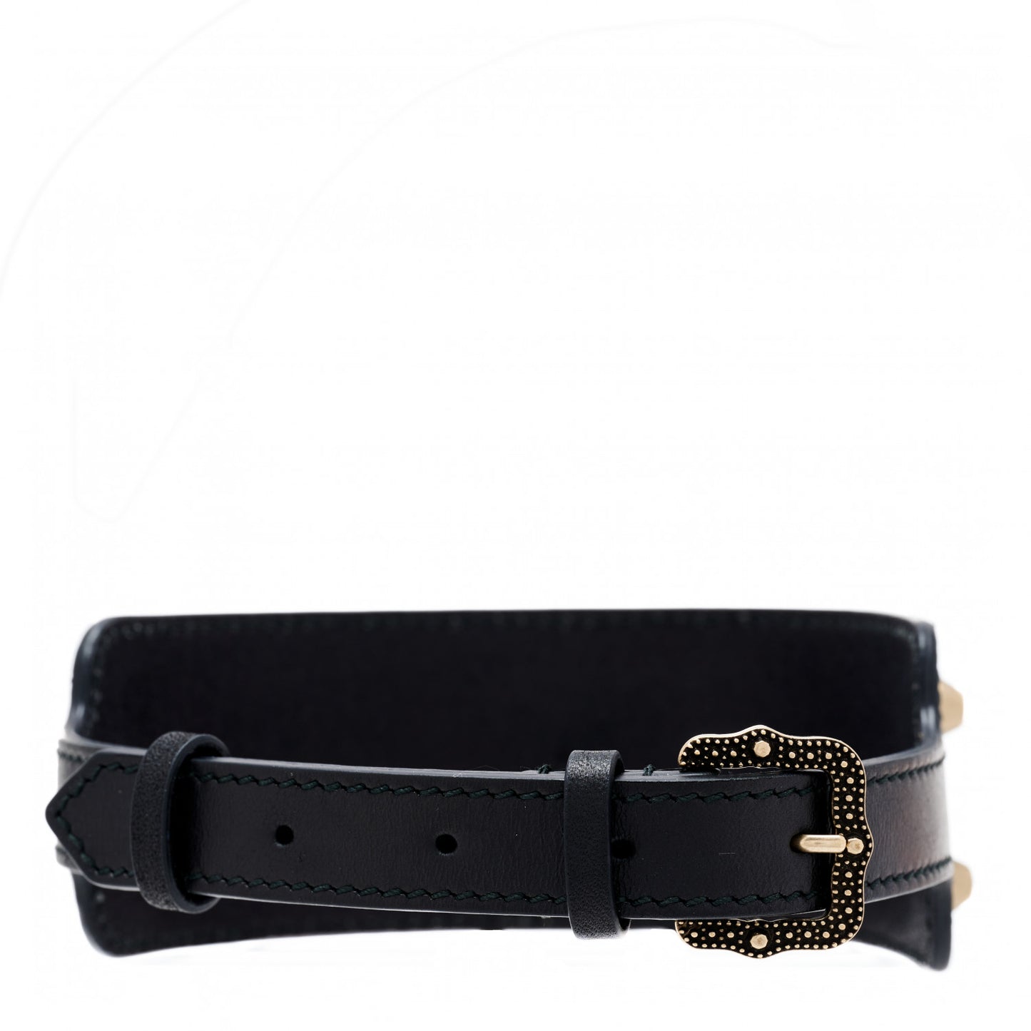 Calfskin Feline Head Choker Black