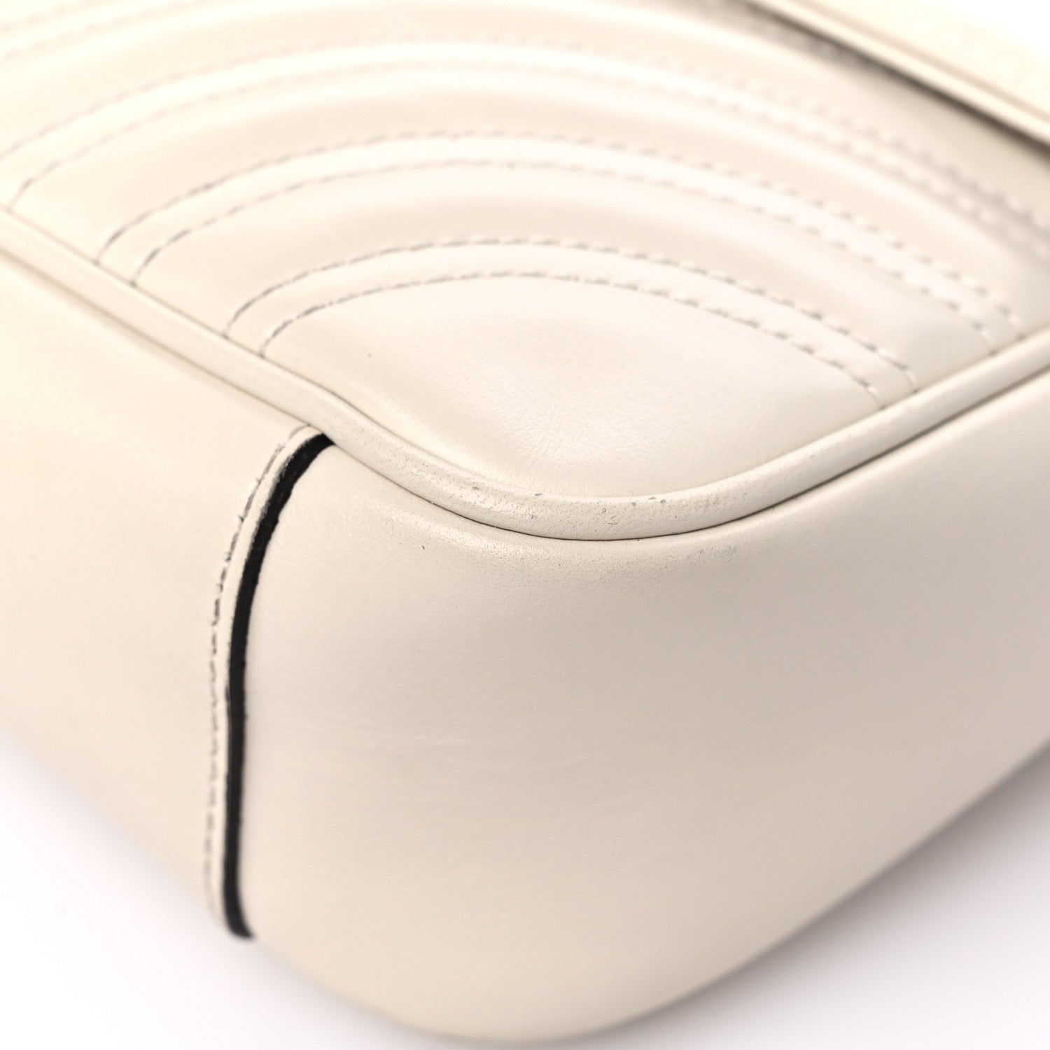 Gucci Calfskin Matelasse Small GG Marmont Shoulder Bag White 9 of 17
