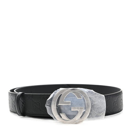 Gucci Guccissima Signature Interlocking G 40mm Belt 95 38 Black 1 of 5