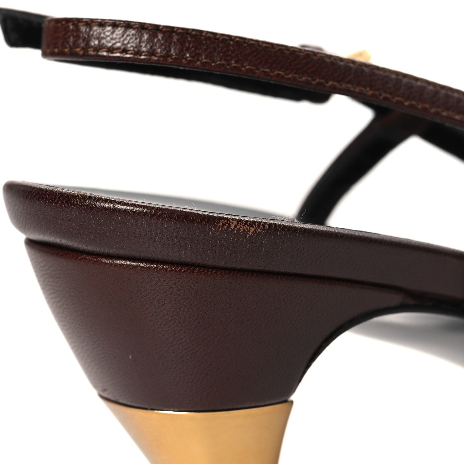 Gucci Calfskin Slingback Pumps 36.5 Dark Brown 10 of 10