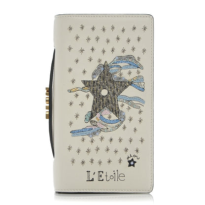 Christian Dior Lambskin Embroidered Star Tarot Pouch Clutch Latte 1 of 9
