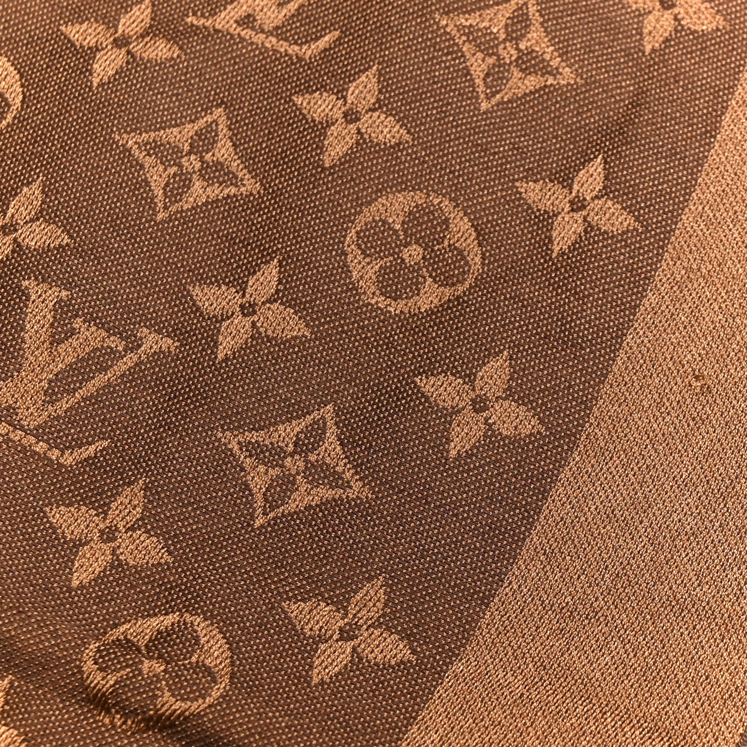 Louis Vuitton Wool Silk Monogram Denim Shawl Brown 5 of 5