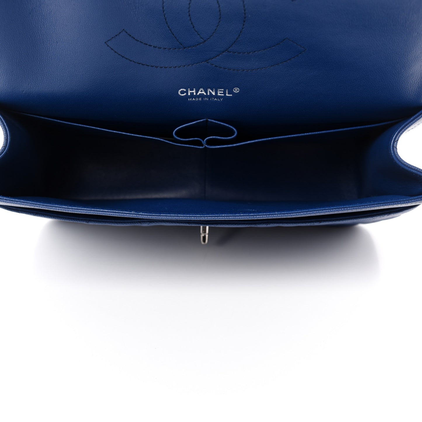Caviar Quilted Jumbo Double Flap Blue