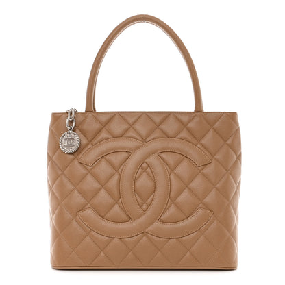 Chanel Caviar Quilted Medallion Tote Beige 1 of 10