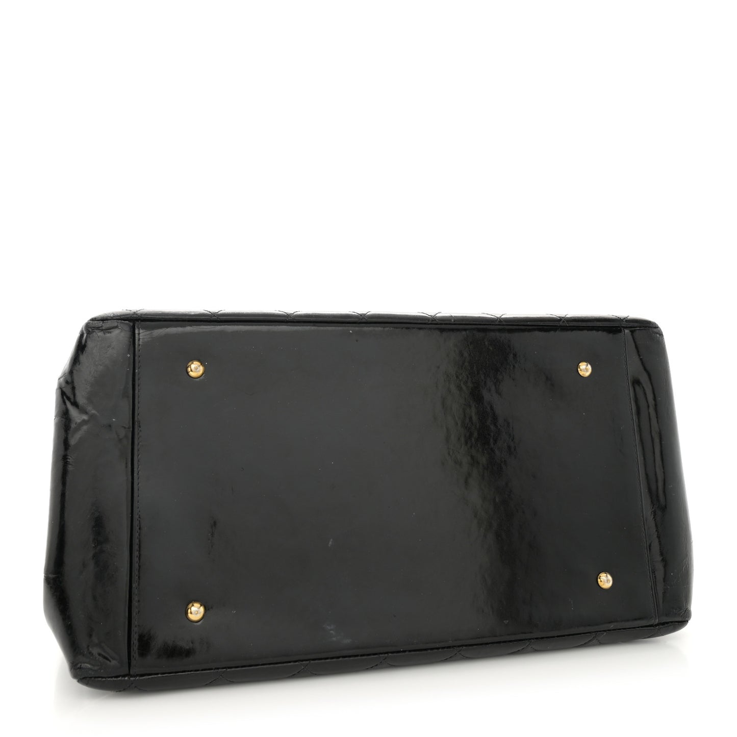Patent Quilted Grand Shopping Tote GST Black